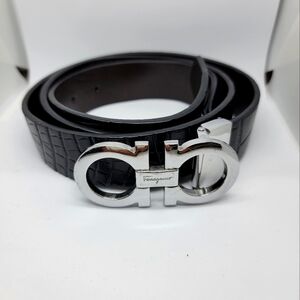 Salvatore Ferragamo Black Leather Belt